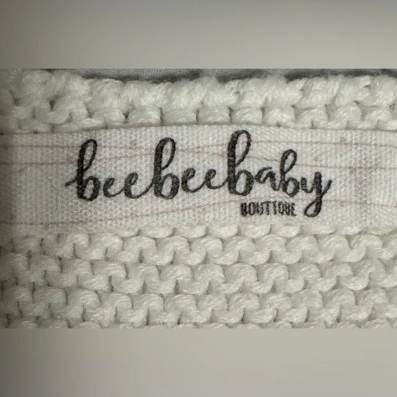 Adorable Cream Knit Baby Romper - Picture 6 of 6